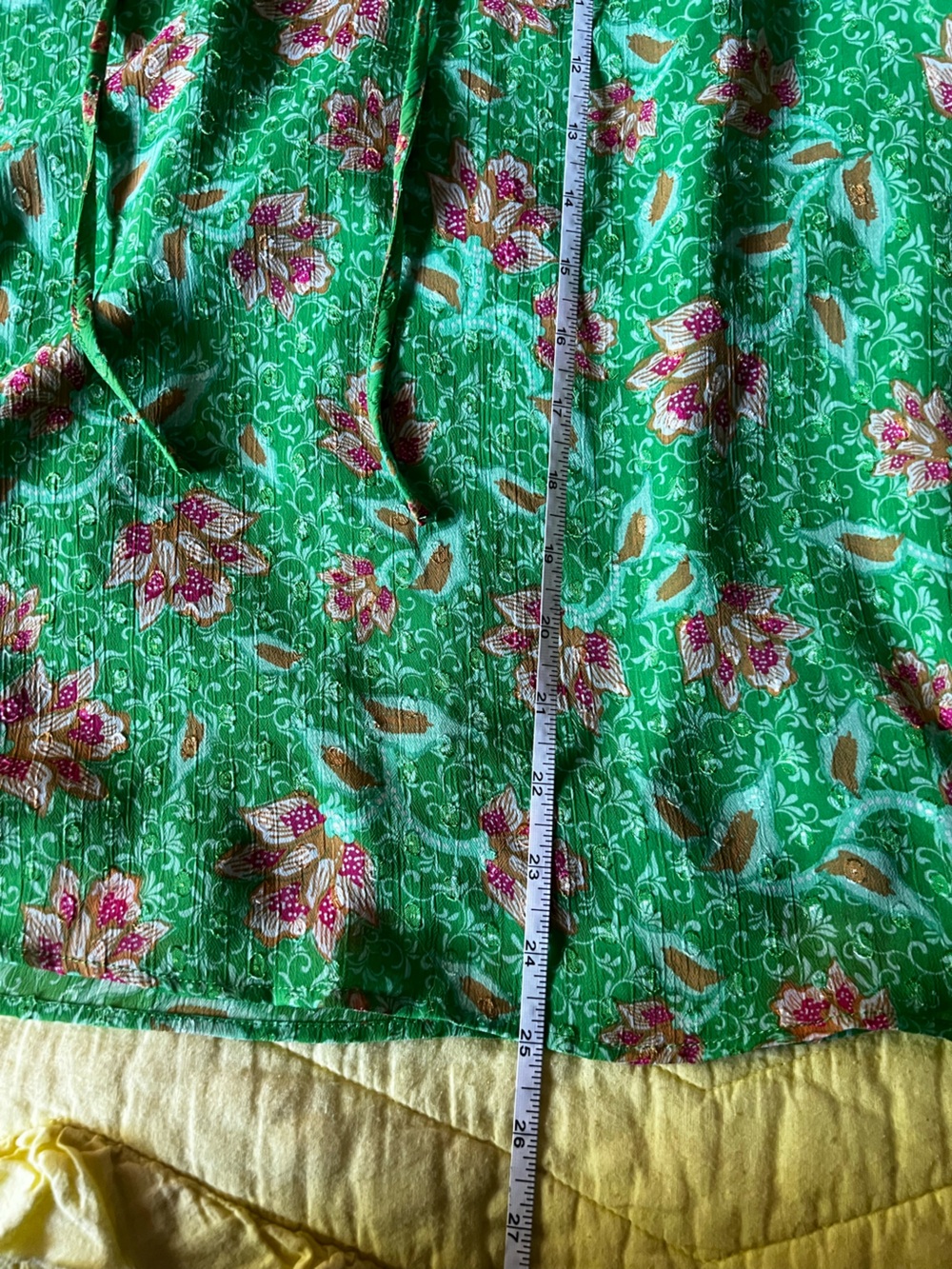 Joie Green Floral Tie-Neck Long Sleeve Blouse - Picture 11 of 11